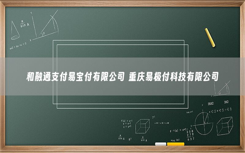 和融通支付易宝付有限公司 重庆易极付科技有限公司